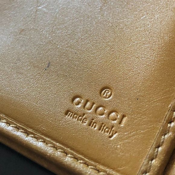 Authentic GUCCI Tan & Brown Canvas & Leather Long Wallet - Picture 9 of 11